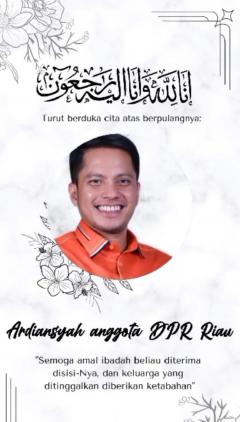 Diduga Serangan Jantung, Anggota DPRD Riau Ardiansyah Tutup Usia di RSUD Bangkinang 